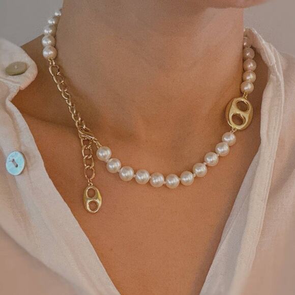 Western Equestrian Horse Bit Elegance In Harness Pearl Necklace - Picture 6 of 7